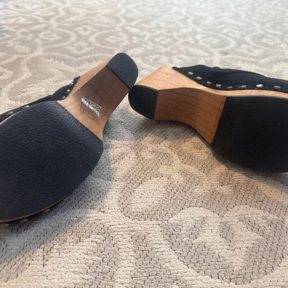 Lisa B black suede clogs with heel, size 37 - Picture 4 of 5